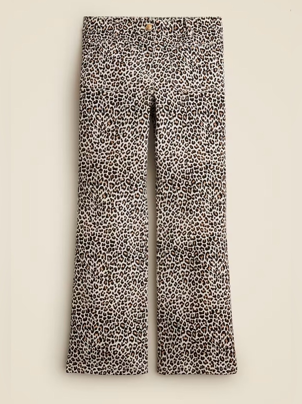 J. Crew High Rise Kickout Jean with Sailor Pockets Leopard Print Size 27 CH926